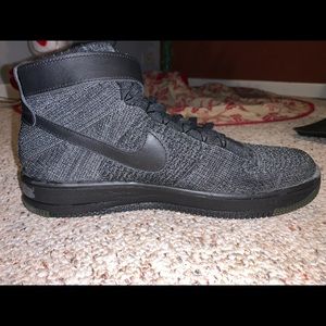 Nike Flyknit Air Force Ones black size 11